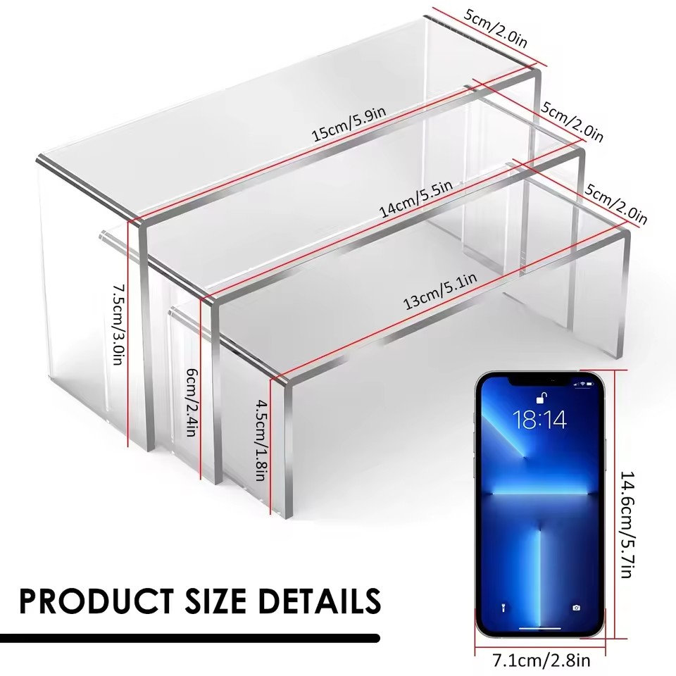 3/6/9/12Pc Clear Acrylic Displ - Display Risers Set recension och pris