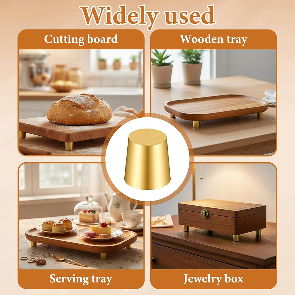 4pcs Brass Cutting Board Feet  - Display Risers Set recension och pris