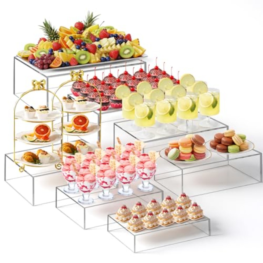 7 Pcs Extra Large Buffet Riser - Display Risers Set recension och pris