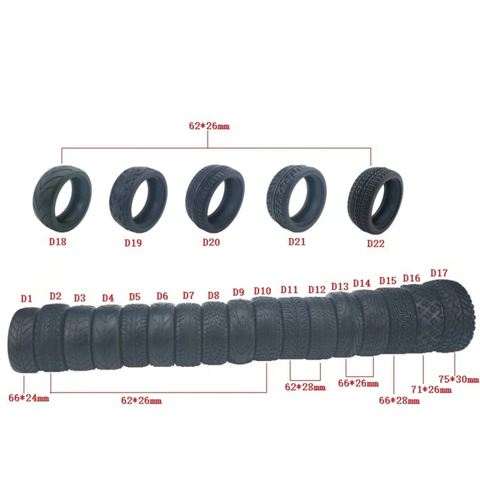 4Pcs High Grip Soft Tires for  - Tamiya Model Rc Car recension och pris