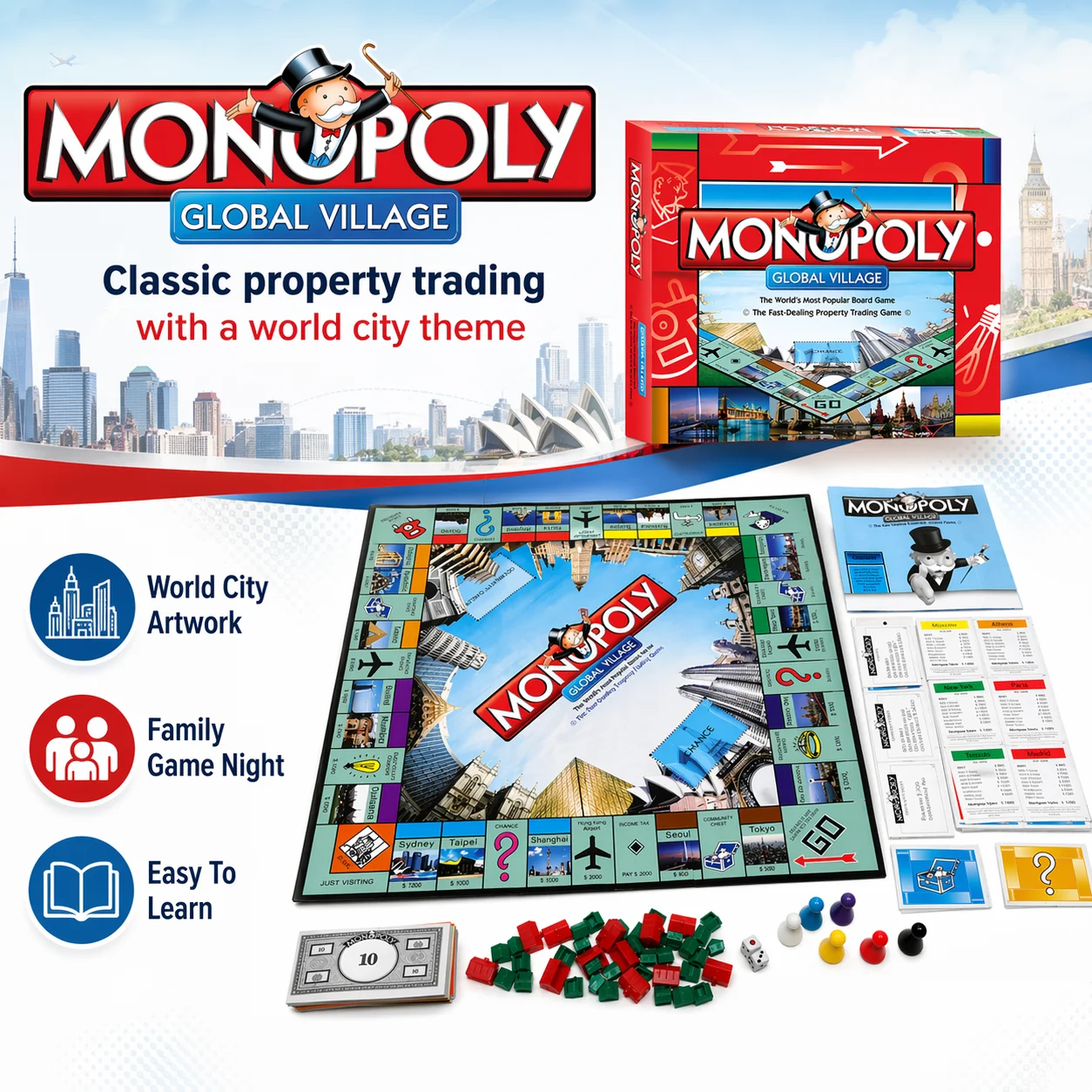 Premium MONOPOLY GLOBAL VILLAG - Hasbro Game Monopoly recension och pris